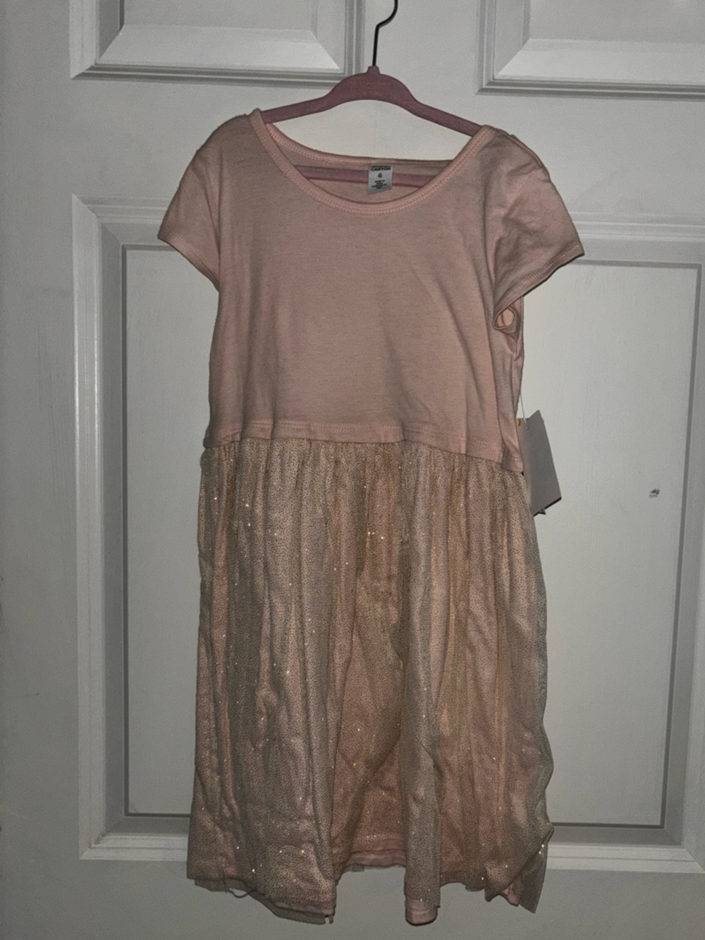Nordstrom Girls Blush Pink Glitter Tulle Dress